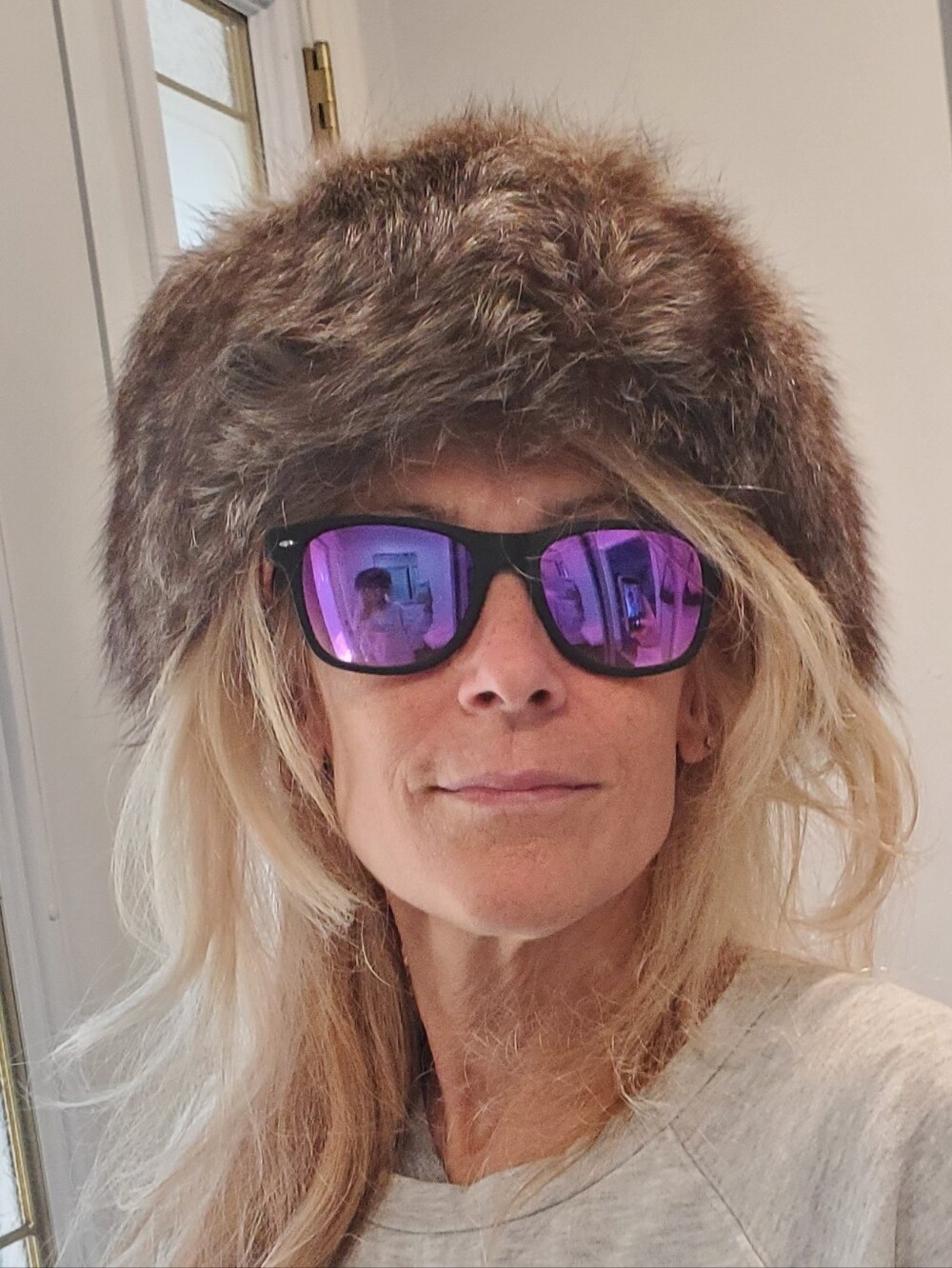 Silver Fox Fur & Suede Quilted Cloche Hat